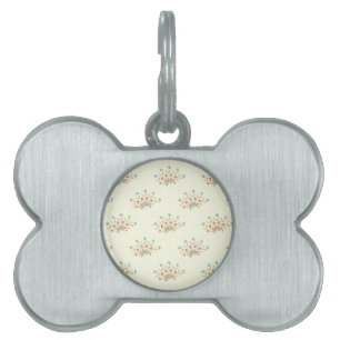 Blue Flowers, Red Flowers, Pattern Of Flowers Pet ID Tag