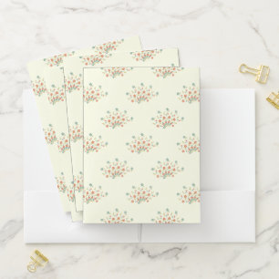Blue Flowers, Red Flowers, Pattern Of Flowers Pocket Folder