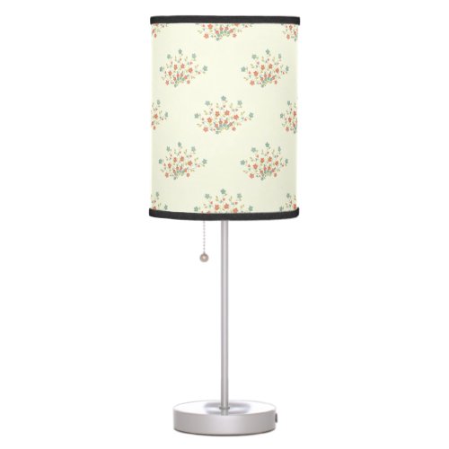 Blue Flowers Red Flowers Pattern Of Flowers Table Lamp