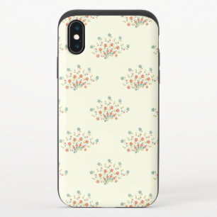 Blue Flowers, Red Flowers, Pattern Of Flowers iPhone XS Slider Case