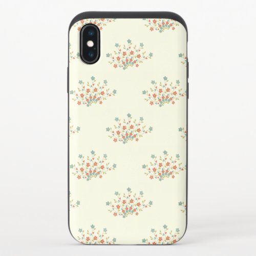 Blue Flowers Red Flowers Pattern Of Flowers iPhone XS Slider Case
