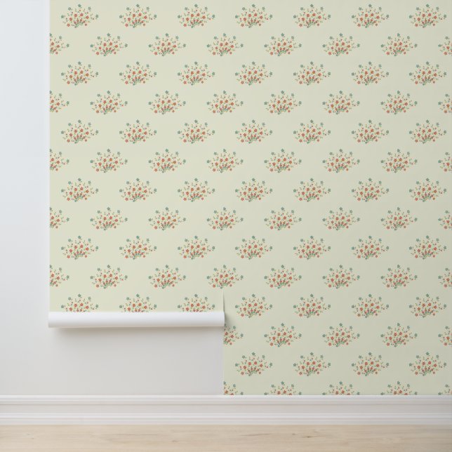 Blue Flowers, Red Flowers, Pattern Of Flowers Wallpaper (Application)