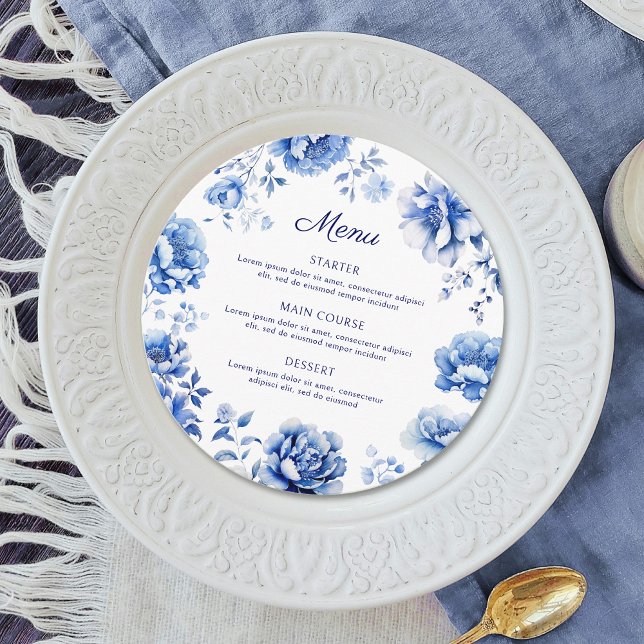 Blue Flowers Round Menu (Creator Uploaded)