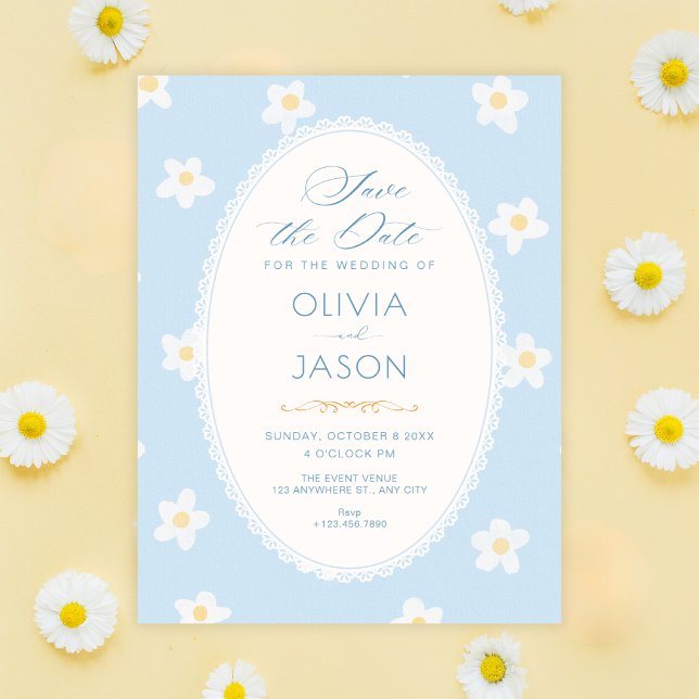 Blue flowers  save the date (Creator Uploaded)