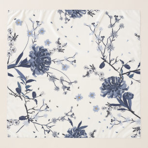 Blue flowers scarf
