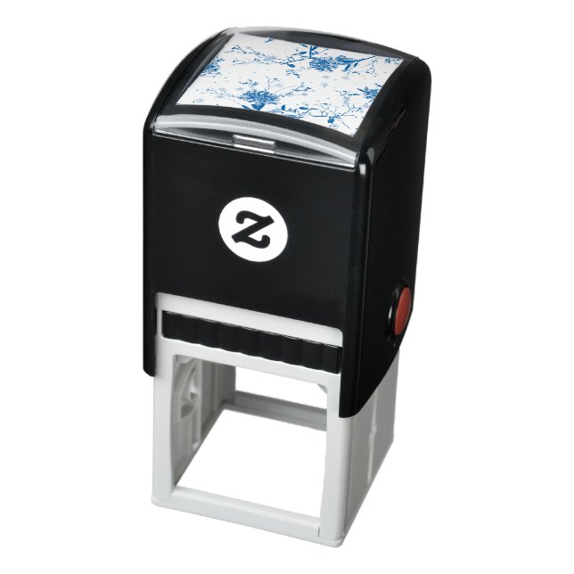 Blue flowers self-inking stamp (Product)