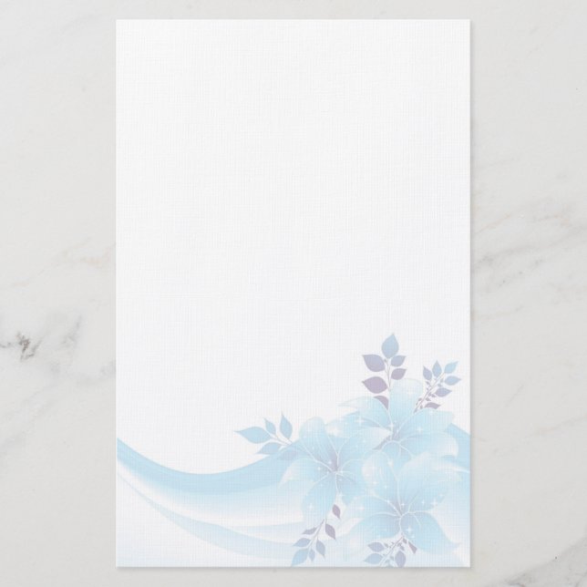Blue Flowers Stationery (Front)