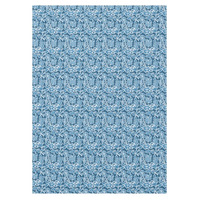 Blue flowers tablecloth (Front)