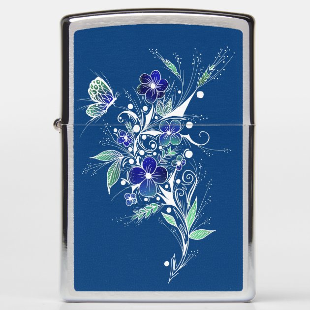 Flower Tattoo Design Zippo Lighter Personalised  County Engraving