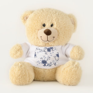 Blue flowers teddy bear