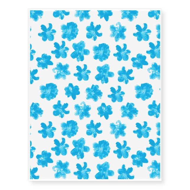 Blue Flowers - Temporary Tattoos (Front)