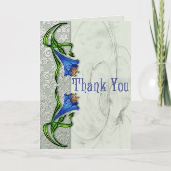 Blue Flowers Thank You by RainbowCards at Zazzle