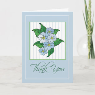 Blue Flowers Thank You Card