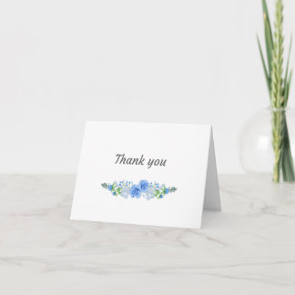 Blue Flowers Thank you Card