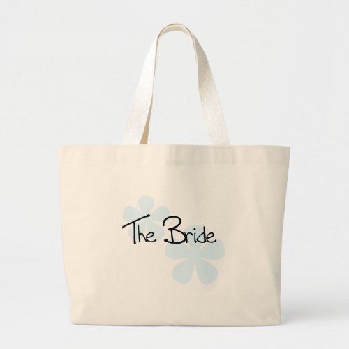 Blue Flowers The Bride Large Tote Bag