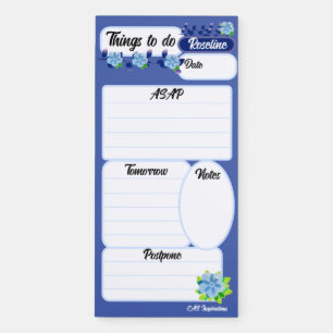 Blue Flowers Things To Do Notepad
