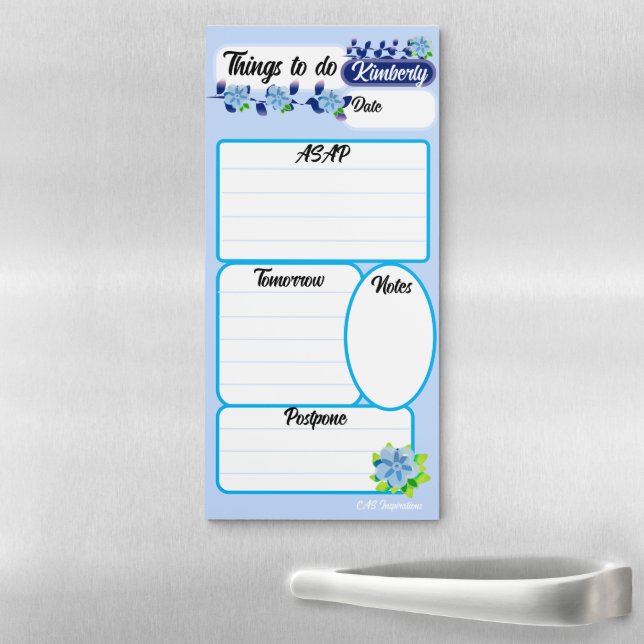 Blue Flowers Things To Do Notepad (In Situ)