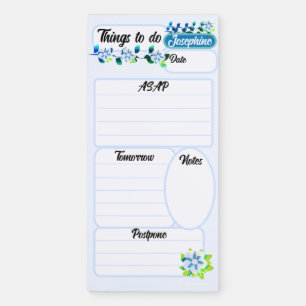 Blue Flowers Things To Do Notepad