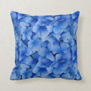 Blue Flowers Throw Pillow