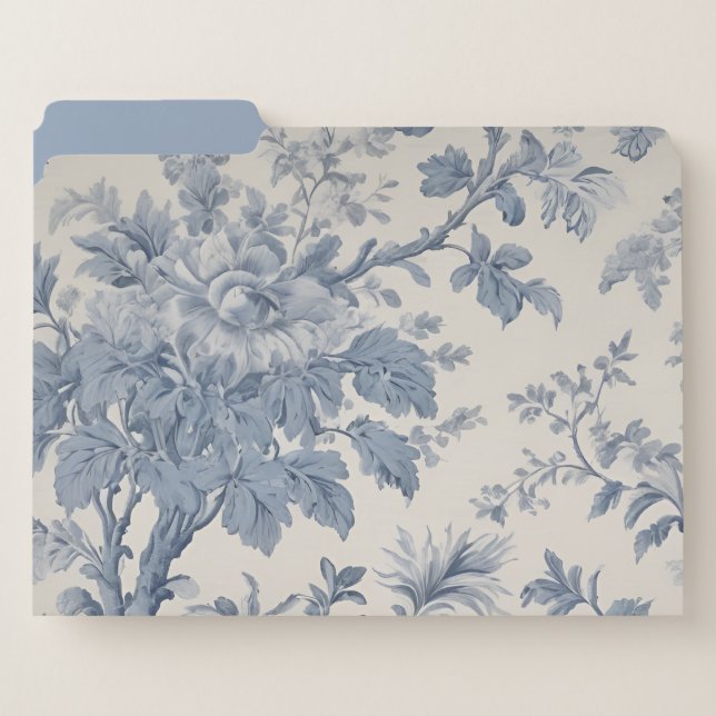 Blue Flowers Toile de Jouy   File Folder (Front Left)