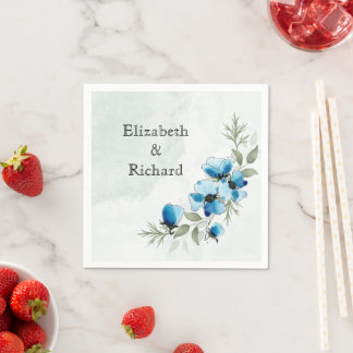 "Blue Flowers" Towels Napkins