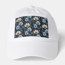 Blue Flowers Truckers Hat 