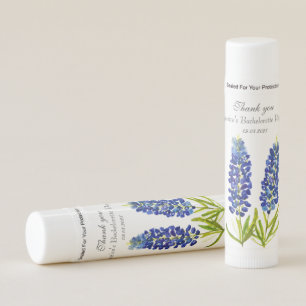 Blue Flowers Watercolor Bachelorette Party Lip Balm