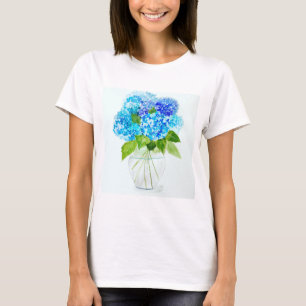 Blue flowers Watercolour T-Shirt