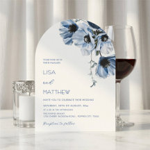 Blue Flowers White Casual Wedding