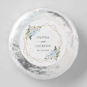 Blue Flowers, White Flowers, Greenery, Wedding Dipped Oreo Cookie Favors