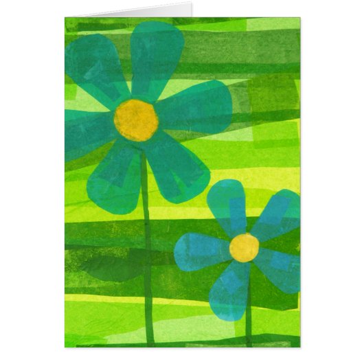 Blue Flowers with message Cards (Front)