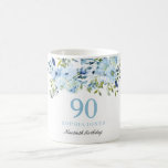 Blue Flowers Womans 90th Birthday Party Gift Coffee Mug<br><div class="desc">Blue Flowers Womans 90th Birthday Party Gift Coffee Mug

See matching collection in niche and nest store</div>