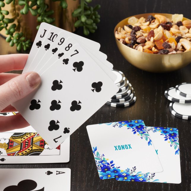 Blue Flowers XONOX Original Poker Cards (In Situ)