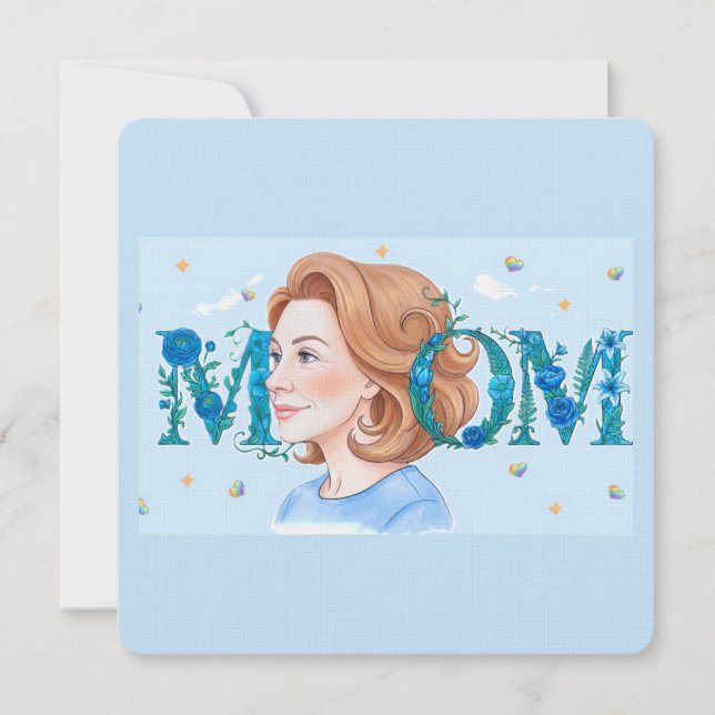 Blue Flowery Mom (Front)