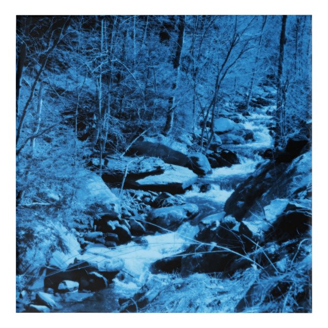 Blue Flowing Brook Fantasy Art Acrylic Print (Front)