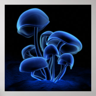 Blue Fluorescence (Square) Poster