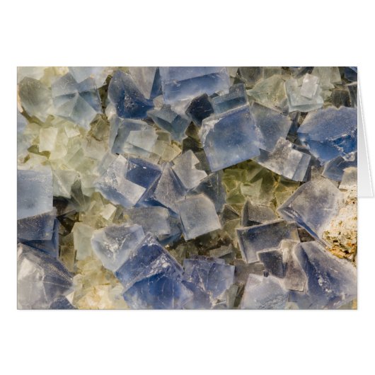 Blue Fluorite Crystals in Matrix Cards (Front Horizontal)
