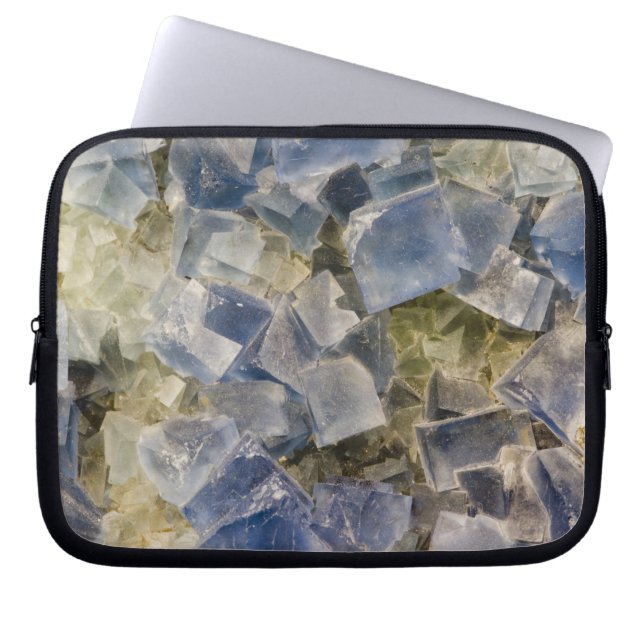 Blue Fluorite Crystals in Matrix Laptop Sleeve (Front)