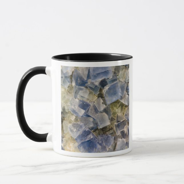 Blue Fluorite Crystals in Matrix Mug (Left)