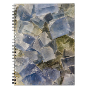 Blue Fluorite Crystals in Matrix Notebook