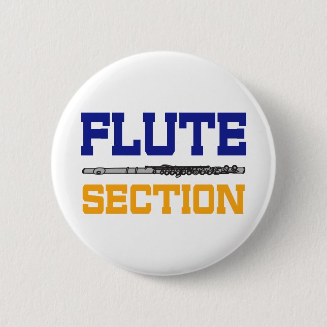 Blue Flute Section Pinback Button (Front)