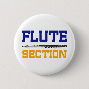 Blue Flute Section Pinback Button