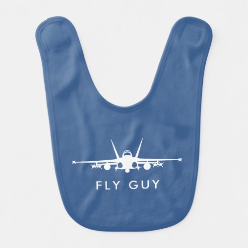 Blue Fly Guy FA_18C Hornet Silhouette Baby Bib