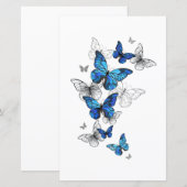 Blue Flying Butterflies Morpho (Front/Back)