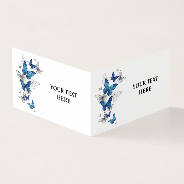 Blue Flying Butterflies Morpho (Outside)