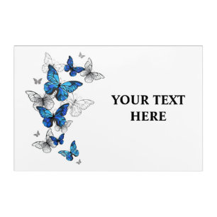 Blue Flying Butterflies Morpho Acrylic Print