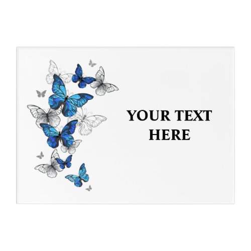 Blue Flying Butterflies Morpho Acrylic Print