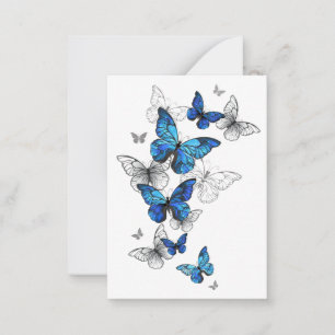 Blue Flying Butterflies Morpho Advice Card