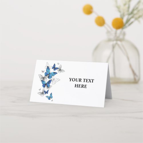 Blue Flying Butterflies Morpho Appointment Card