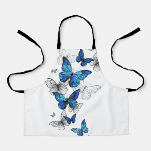 Blue Flying Butterflies Morpho Apron